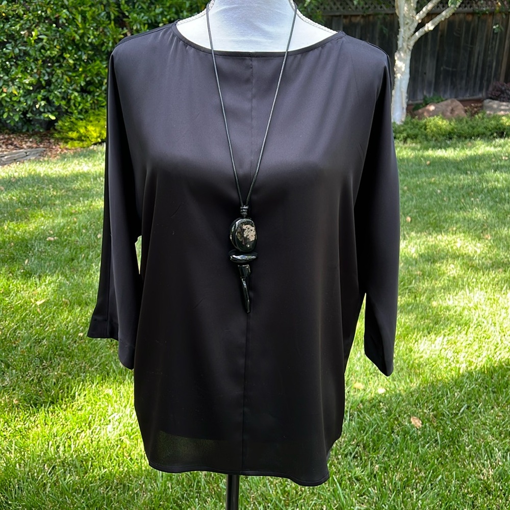 New Chico’s Satin Dolman Popover Blouse